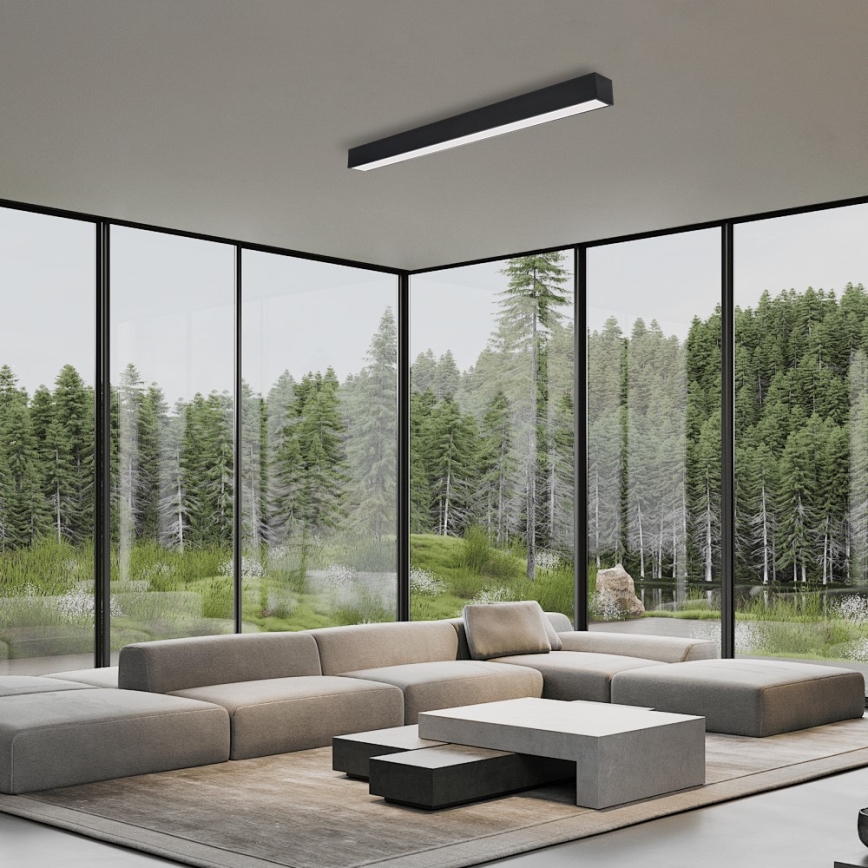 Immax NEO 07256L - Plafón LED regulable NEO LITE LUNGO LED/38W/230V 3000-6000K Wi-Fi Tuya negro + control remoto