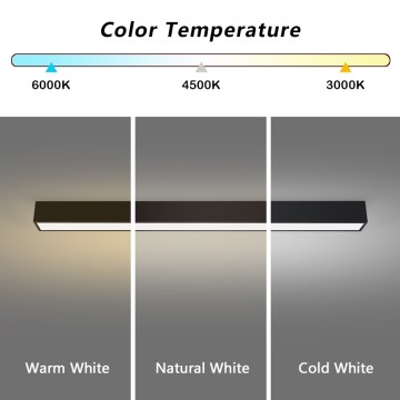 Immax NEO 07256L - Plafón LED regulable NEO LITE LUNGO LED/38W/230V 3000-6000K Wi-Fi Tuya negro + control remoto