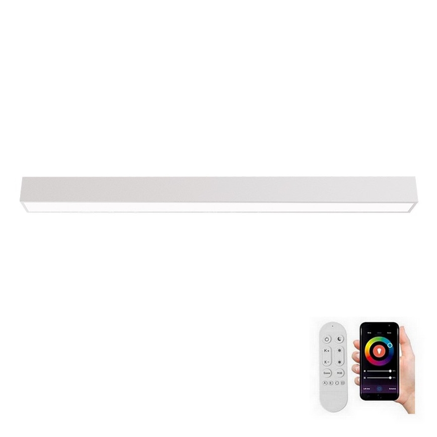 Immax NEO 07259L - Plafón LED regulable NEO LITE LUNGO LED/38W/230V 3000-6000K Wi-Fi Tuya blanco + control remoto