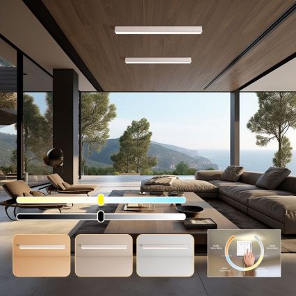 Immax NEO 07259L - Plafón LED regulable NEO LITE LUNGO LED/38W/230V 3000-6000K Wi-Fi Tuya blanco + control remoto