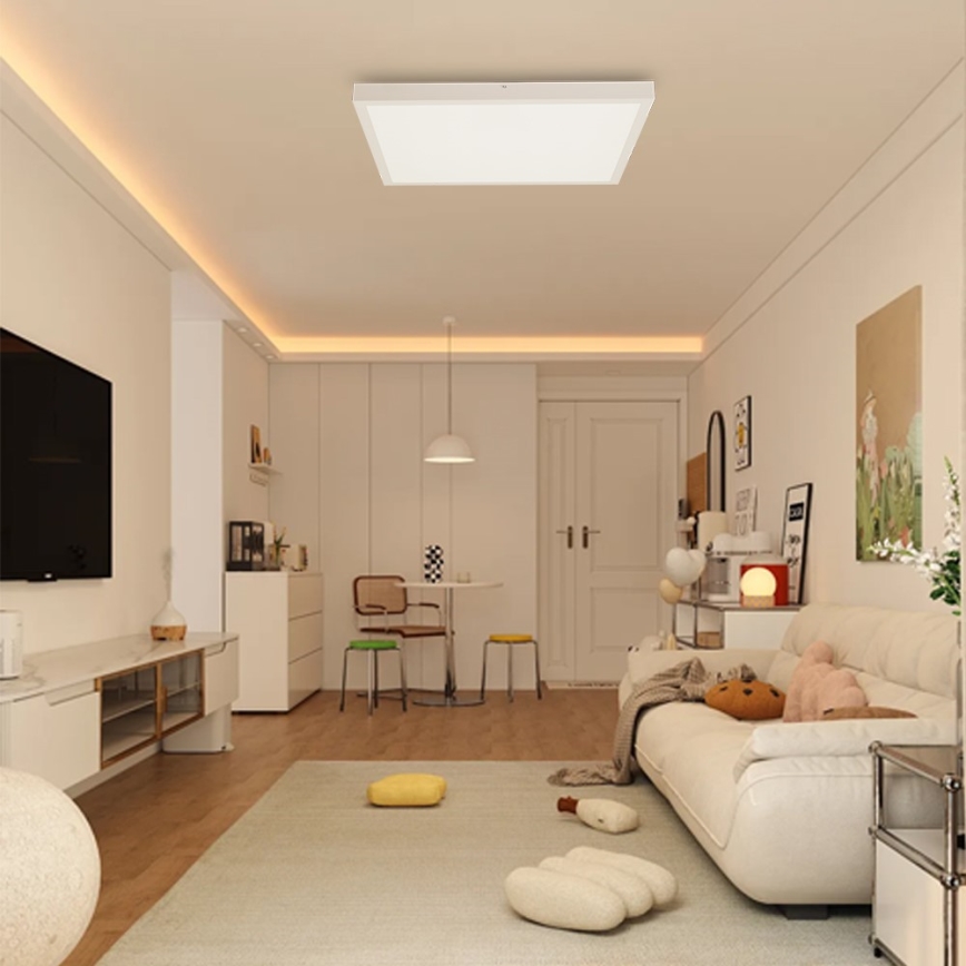 Immax NEO 07277L - Luz de techo LED regulable para baño NEO LITE FRAME LED/50W/230V IP44 Wi-Fi Tuya +remote mando blanco