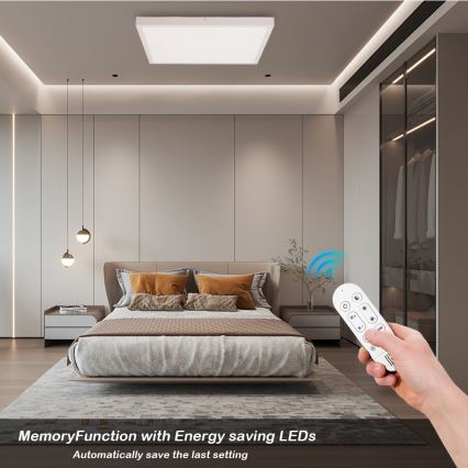 Immax NEO 07277L - Luz de techo LED regulable para baño NEO LITE FRAME LED/50W/230V IP44 Wi-Fi Tuya +remote mando blanco