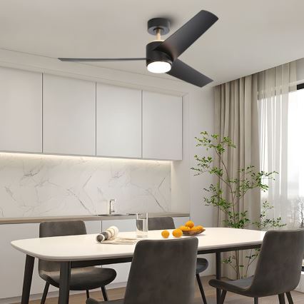 Immax NEO 07280L - Ventilador de techo LED regulable BEAUTY LED/18W/230V Wi-Fi Tuya negro + control remoto