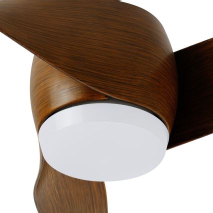 Immax NEO 07286L - Ventilador de techo LED regulable WAVE LED/18W/230V Wi-Fi Tuya marrón + control remoto