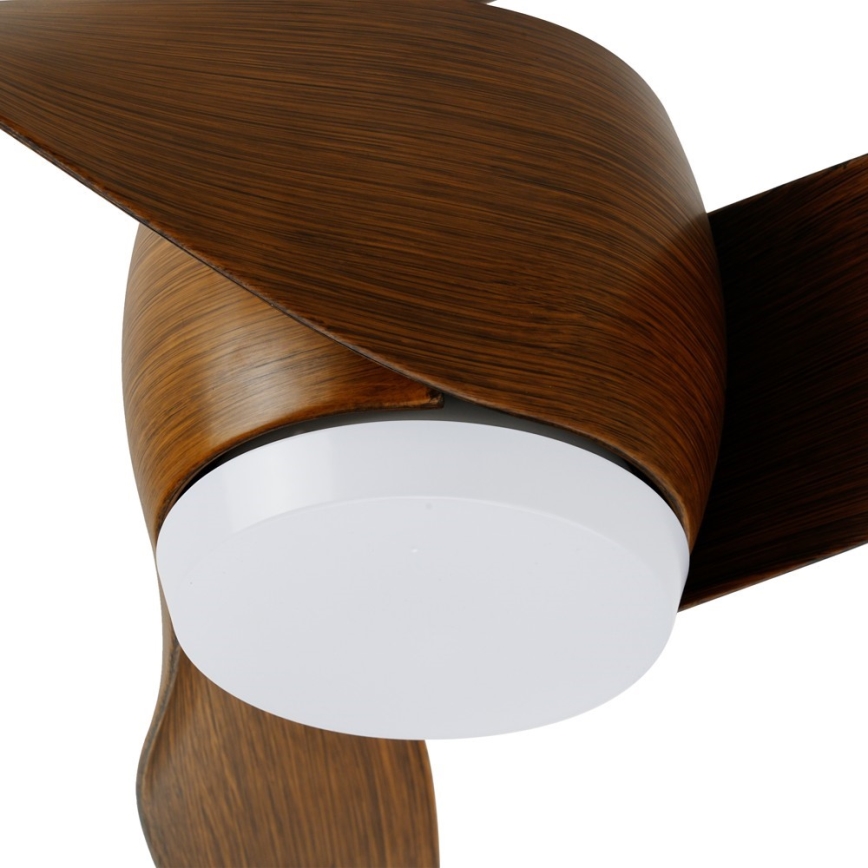Immax NEO 07286L - Ventilador de techo LED regulable WAVE LED/18W/230V Wi-Fi Tuya marrón + control remoto