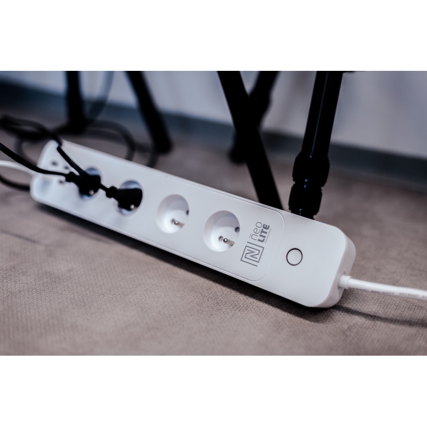 Immax NEO 07707L - Cable de extensión NEO LITE Inteligente 4AC + 4USB Wi-Fi Tuya 1,5m