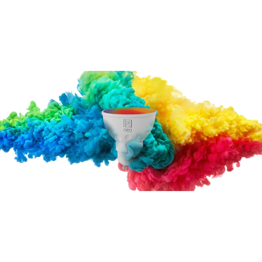 Immax NEO 07724L - LED RGB+CCT Bombilla regulable GU10/4,8W/230V 2700K Wi-Fi Tuya