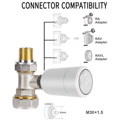 Immax NEO 07732L - Cabezal termostático 2xAA/3V Tuya