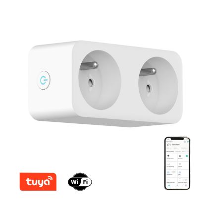 Immax NEO 07751L - Enchufe doble inteligente NEO LITE 2x16A/230V Wi-Fi Tuya