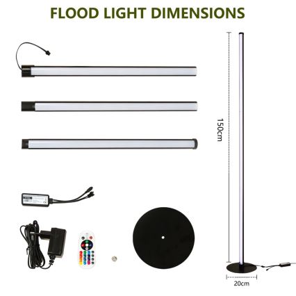 Immax NEO 07776L - Lámpara de pie LED RGB regulable AMBIENTE LED/12W/230V Wi-Fi Tuya + control remoto