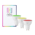 Immax NEO 07777C - SET 3x LED RGB+CCT Bombilla regulable GU10/4,8W/230V Tuya