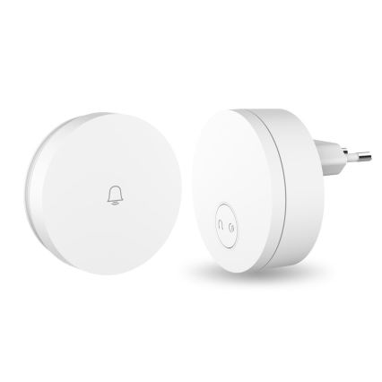 Immax NEO 07779L - Timbre inalámbrico con enchufe integrado - unidad interior 230V Wi-Fi Tuya blanco