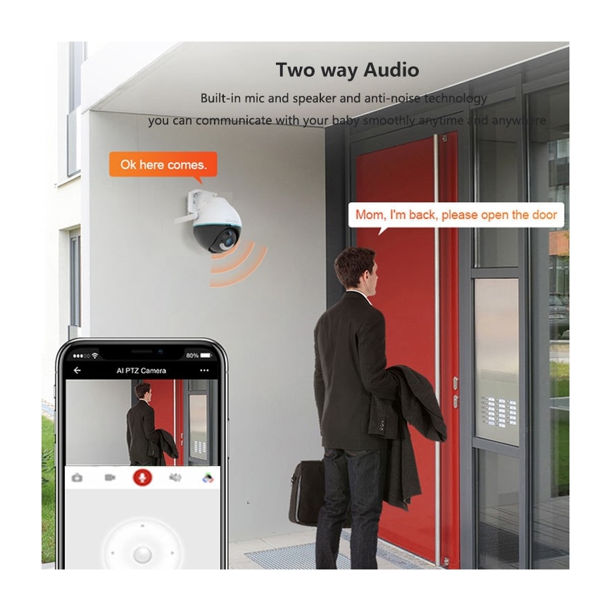 Immax NEO 07782L - Cámara inteligente para exteriores con sensor BALL 355° P/T 4MP IP65 Wi-Fi Tuya