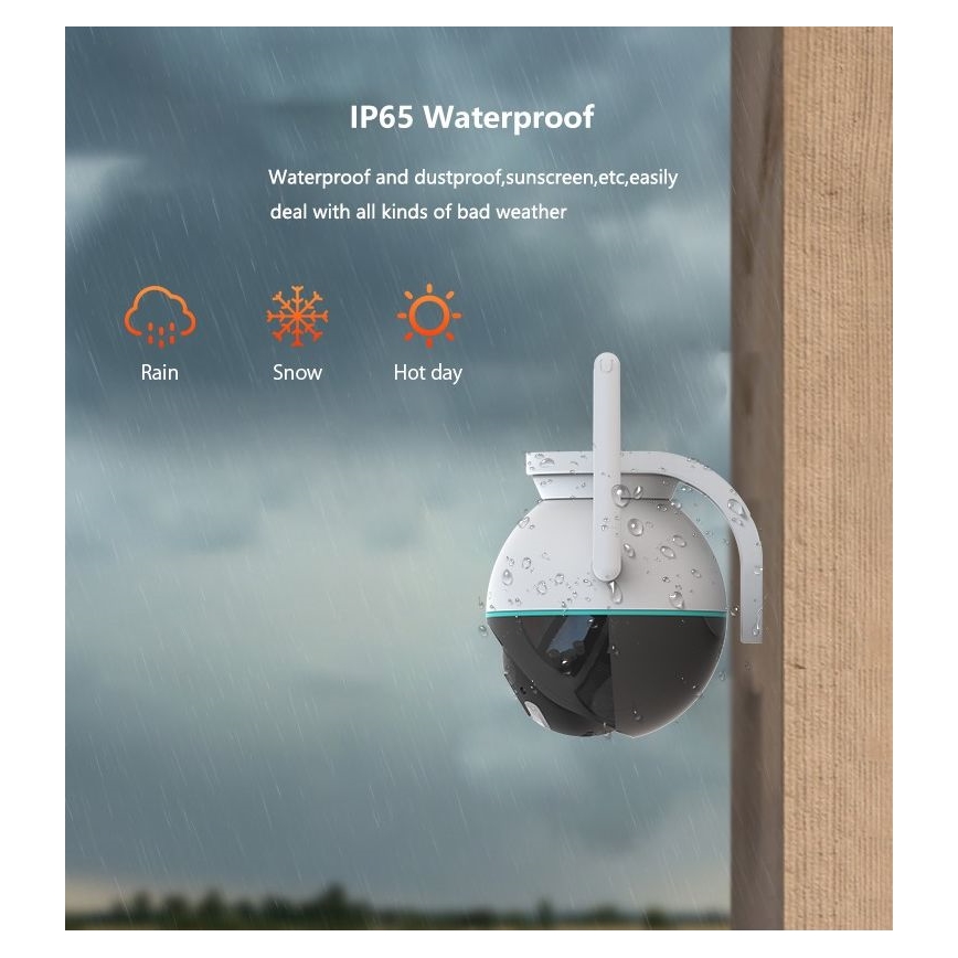 Immax NEO 07782L - Cámara inteligente para exteriores con sensor BALL 355° P/T 4MP IP65 Wi-Fi Tuya