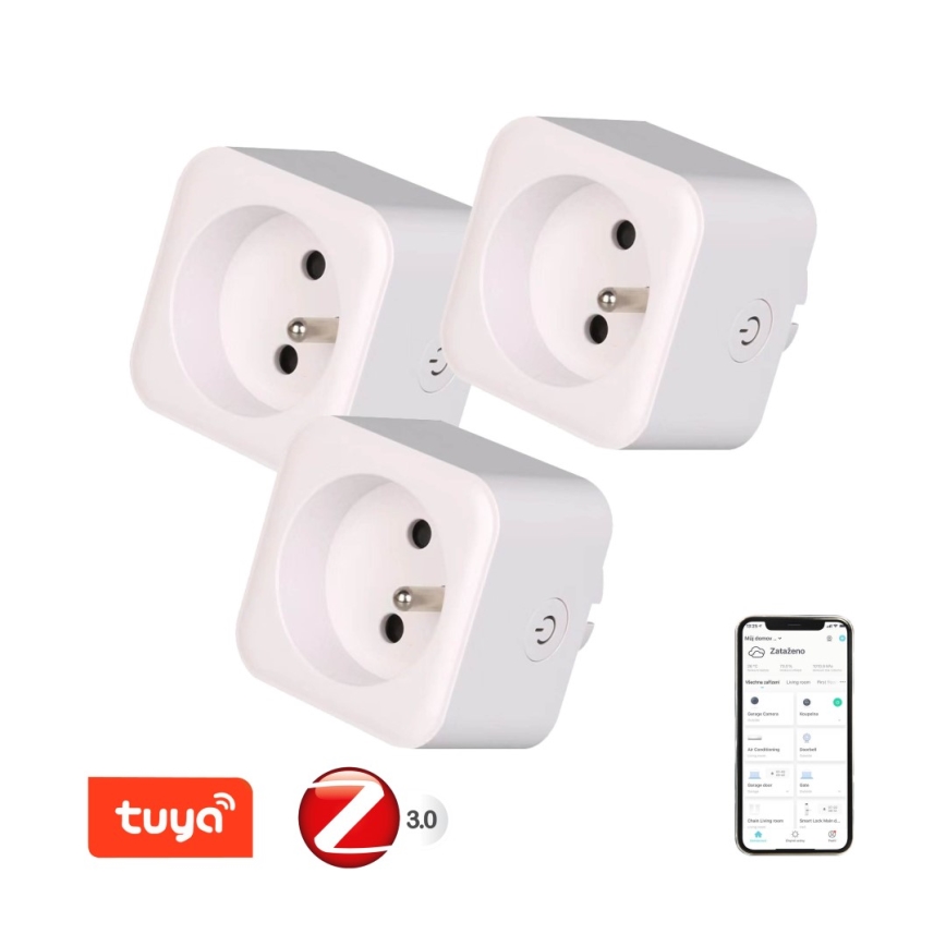 Immax NEO 07786C - SET 3x Toma inteligente NEO LITE 3680W/230V/16A Tuya