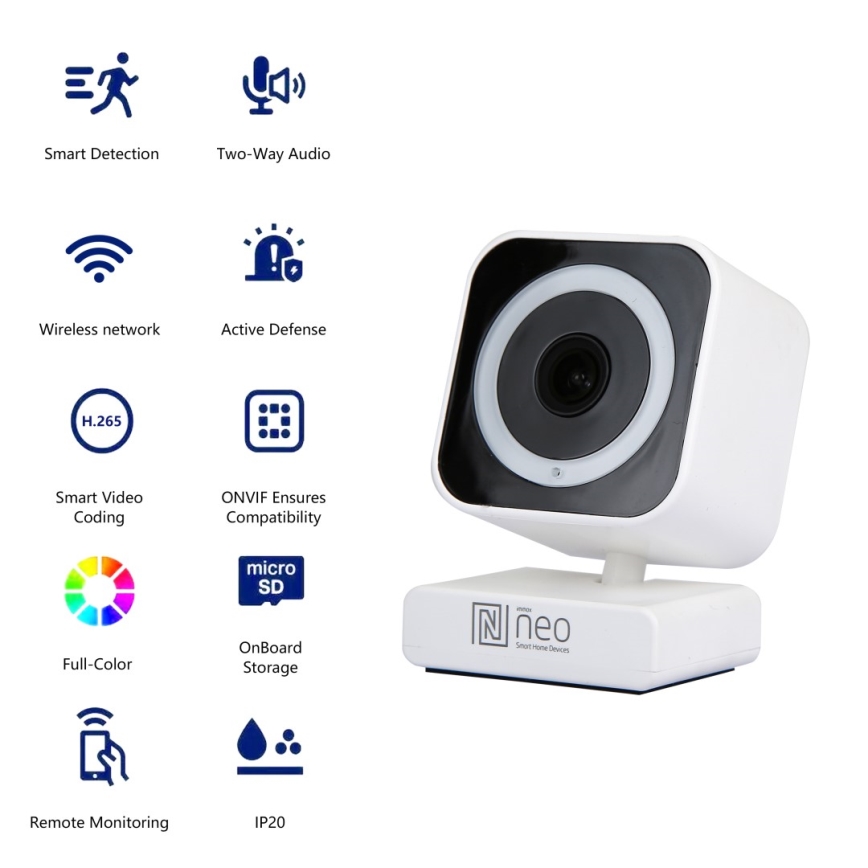 Immax NEO 07796L - Cámara interior inteligente con sensor LITTLE CUBE 3MP 5V Wi-Fi Tuya