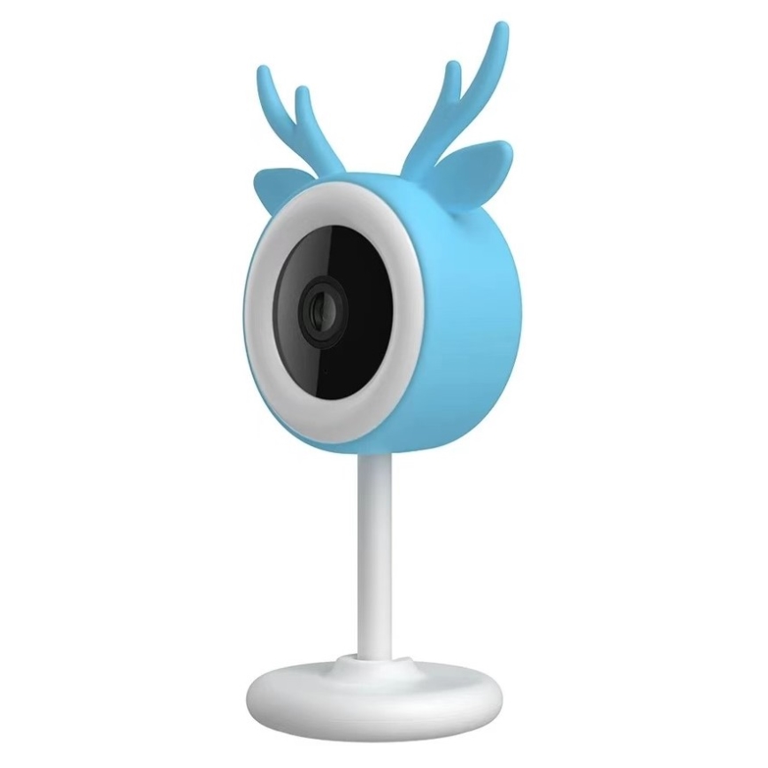 Immax NEO 07797L - Monitor de bebé inteligente y recargable 5V Wi-Fi Tuya azul