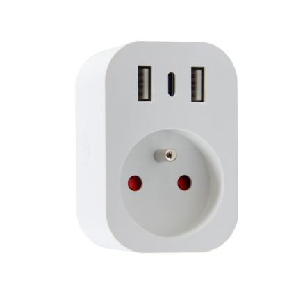 Immax NEO 07799L - Inteligente regleta multicontactos 16A/230V + 2xUSB+1xUSB C Wi-Fi Tuya