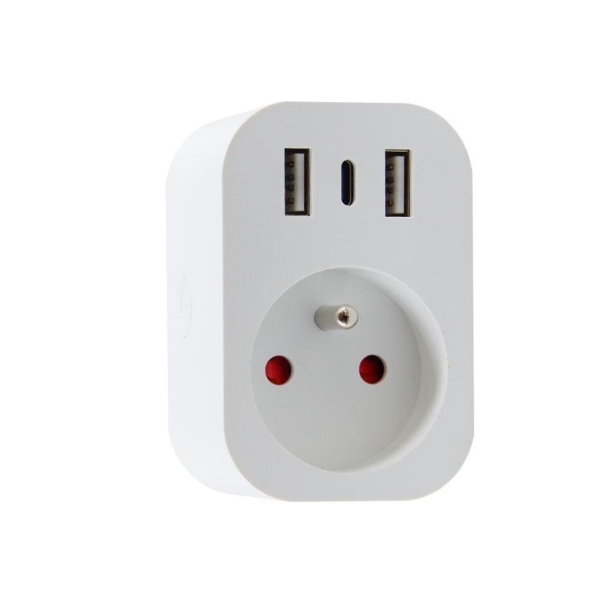 Immax NEO 07799L - Inteligente regleta multicontactos 16A/230V + 2xUSB+1xUSB C Wi-Fi Tuya