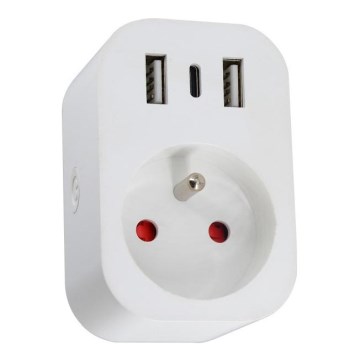 Immax NEO 07799L - Inteligente regleta multicontactos 16A/230V + 2xUSB+1xUSB C Wi-Fi Tuya
