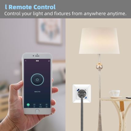 Immax NEO 07801L - Regleta inteligente 16A/230V + 1xUSB-A+1xUSB C Tuya
