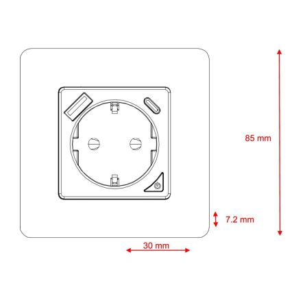 Immax NEO 07801L - Regleta inteligente 16A/230V + 1xUSB-A+1xUSB C Tuya