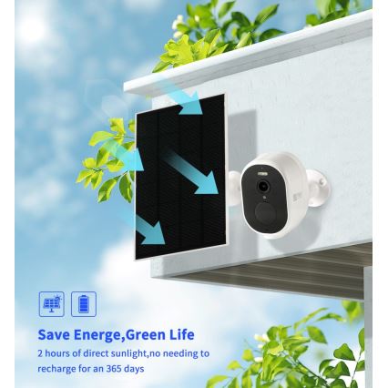 Immax NEO 07802L - Cámara solar inteligente para exteriores con sensor BARREL 5000 mAh Wi-Fi Tuya IP65
