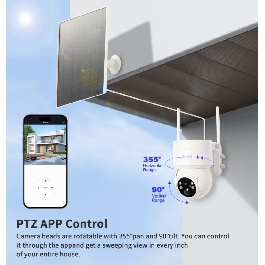 Immax NEO 07803L - Cámara solar inteligente para exteriores con sensor SENTRY 6000 mAh Wi-Fi Tuya IP65