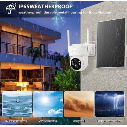Immax NEO 07804L - Cámara solar inteligente para exteriores con sensor 9000 mAh Wi-Fi Tuya IP65