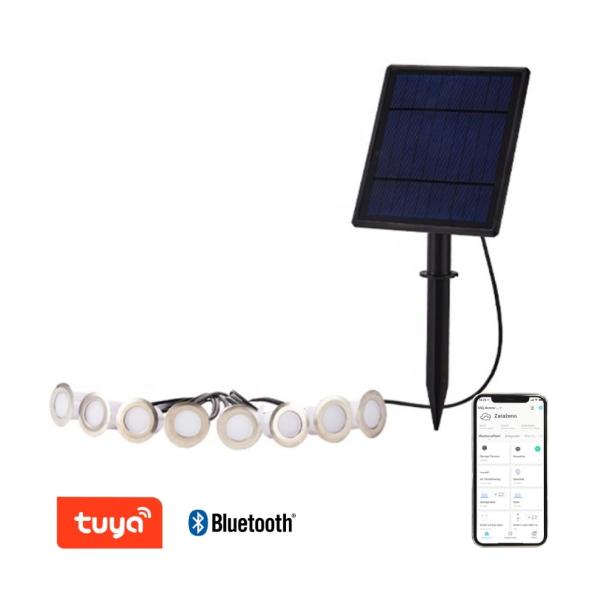 Immax NEO 07905L - Lámpara solar LED RGB regulable ESTRELAS 8xLED/0,25W/5V IP65 Tuya 2200 mAh