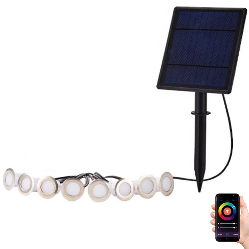 Immax NEO 07905L - Lámpara solar LED RGB regulable ESTRELAS 8xLED/0,25W/5V IP65 Tuya 2200 mAh