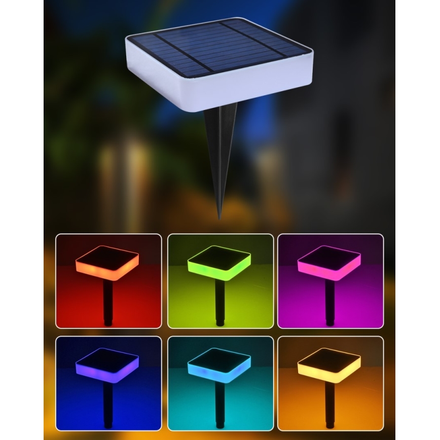 Immax NEO 07911L - LED RGB Lámpara solar regulable con sensor NEO LITE LED/1W/5V cuadrado IP54 Tuya 1300 mAh