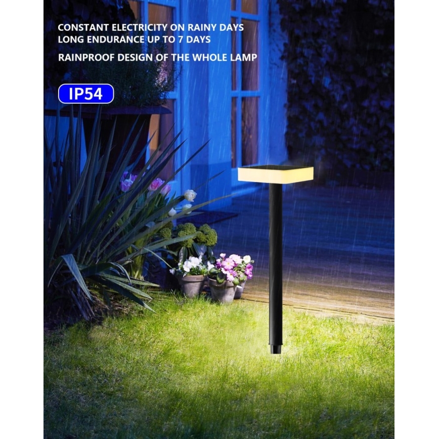 Immax NEO 07911L - LED RGB Lámpara solar regulable con sensor NEO LITE LED/1W/5V cuadrado IP54 Tuya 1300 mAh