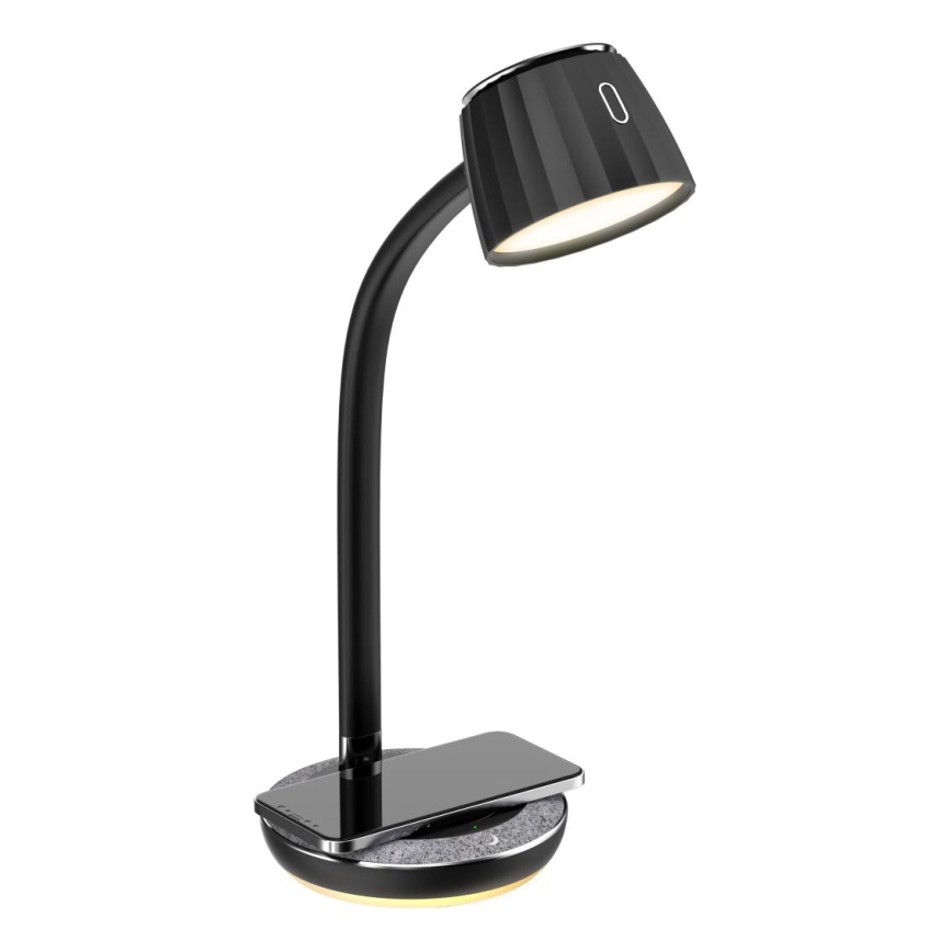 Immax NEO 08996L - Lámpara de mesa LED regulable con cargador inalámbrico PERLA LED/1,5W + LED/6W/230V 3800-4300K