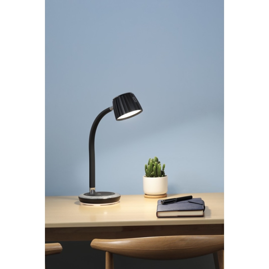 Immax NEO 08996L - Lámpara de mesa LED regulable con cargador inalámbrico PERLA LED/1,5W + LED/6W/230V 3800-4300K
