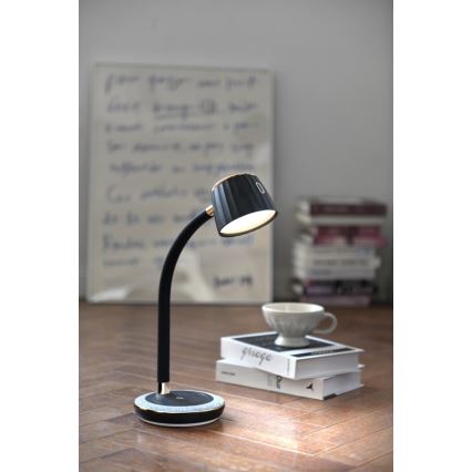 Immax NEO 08996L - Lámpara de mesa LED regulable con cargador inalámbrico PERLA LED/1,5W + LED/6W/230V 3800-4300K