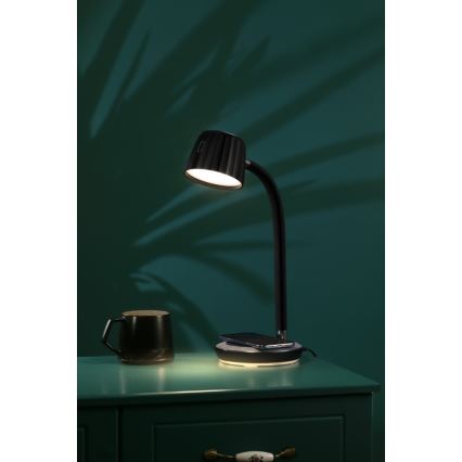 Immax NEO 08996L - Lámpara de mesa LED regulable con cargador inalámbrico PERLA LED/1,5W + LED/6W/230V 3800-4300K