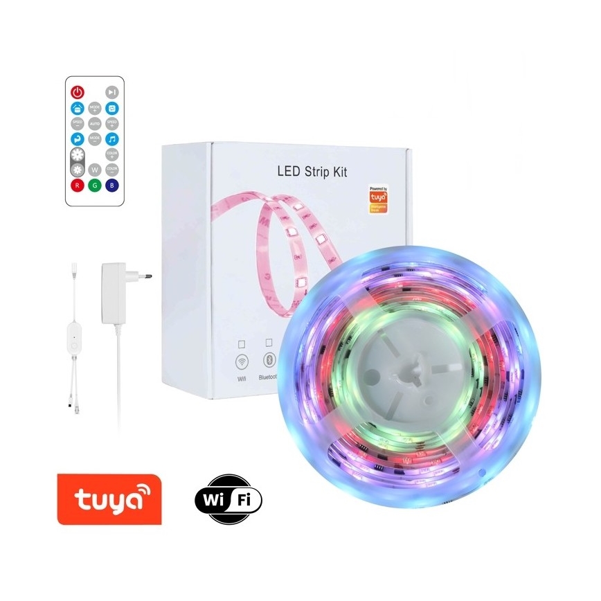 Immax NEO 07734L - Cinta digital LED RGB regulable NEO LITE LED/18W/230V 5m MUSICA IP65 Wi-Fi Tuya + mando a distancia
