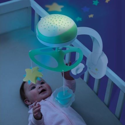 Infantino - Cuna para bebé móvil con melody 3en1 3xAA verde
