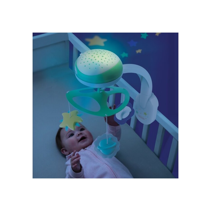 Infantino - Cuna para bebé móvil con melody 3en1 3xAA verde