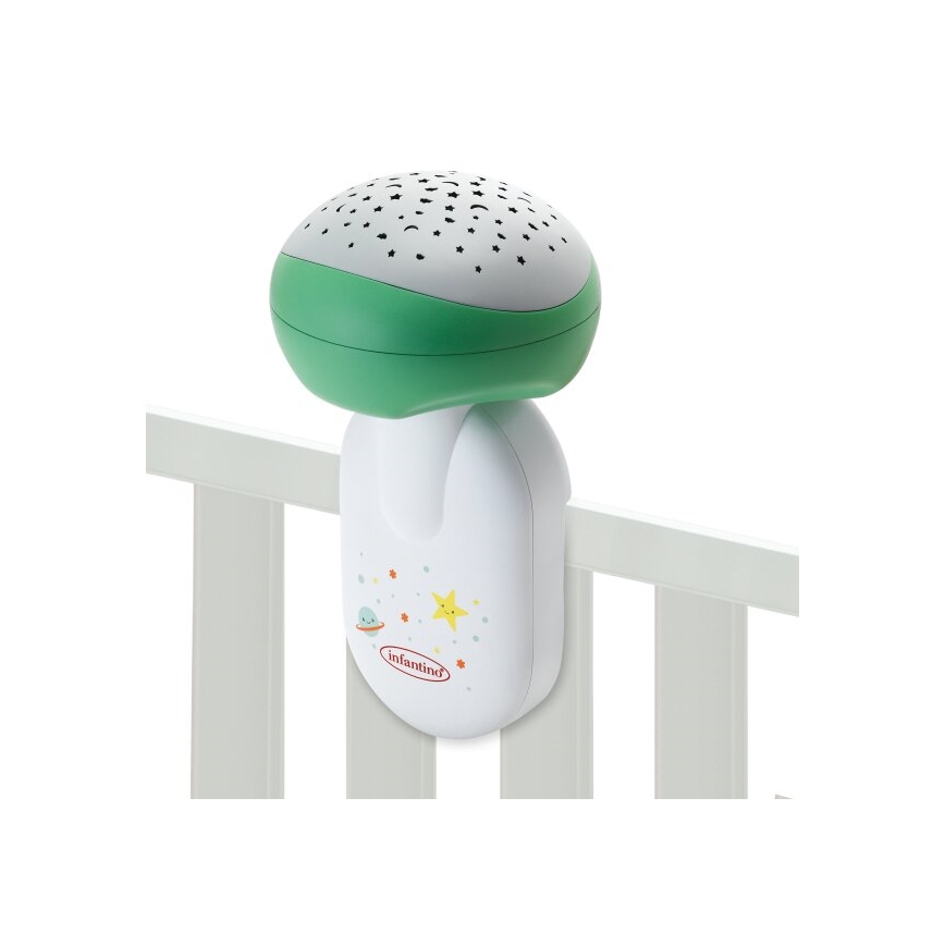 Infantino - Cuna para bebé móvil con melody 3en1 3xAA verde