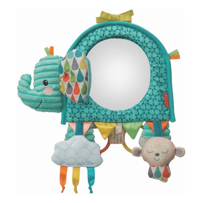 Infantino - Juguete colgante con actividades y espejo elefante