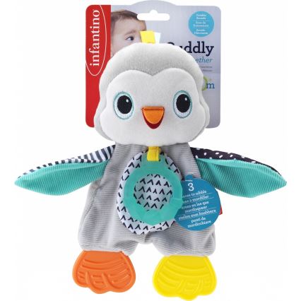 Infantino - Juguete de peluche con pingüino mordedor