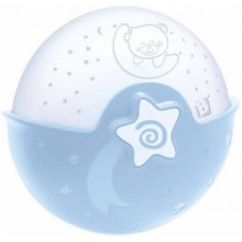 Infantino - Lámpara infantil pequeña con proyector 3xAA azul