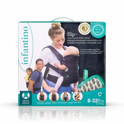 Infantino - Portabebés FLIP ADVANCED 4en1 negro