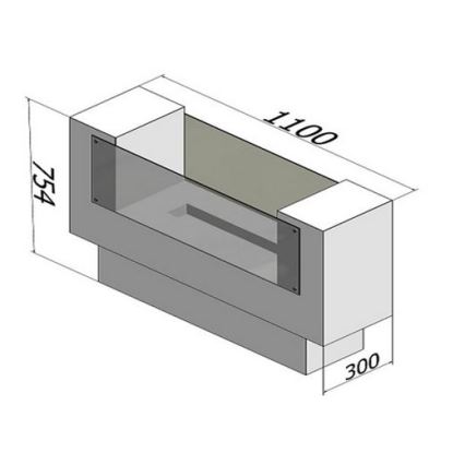 InFire - Chimenea BIO 110x75 cm 3kW bifacial