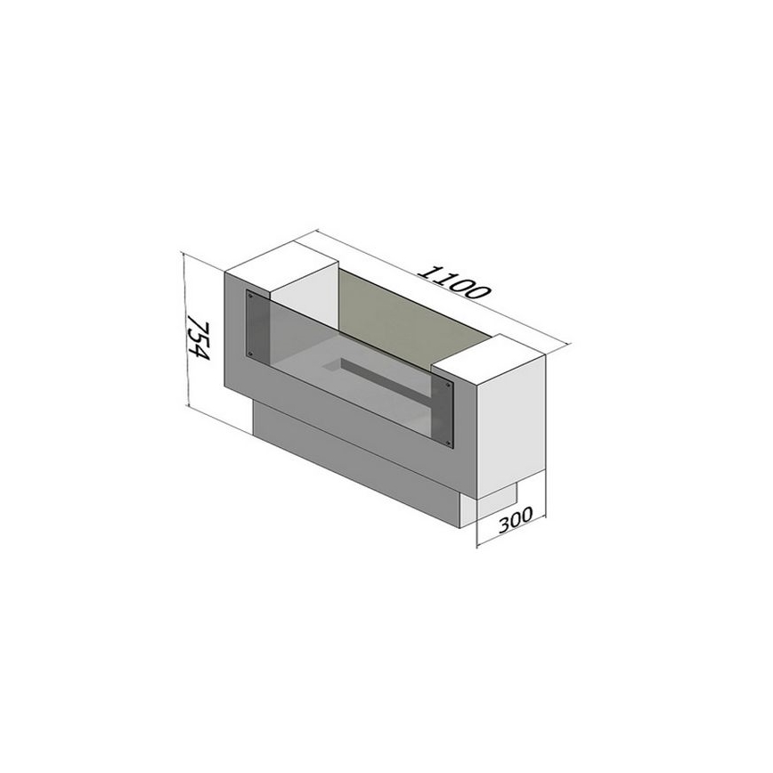 InFire - Chimenea BIO 110x75 cm 3kW bifacial