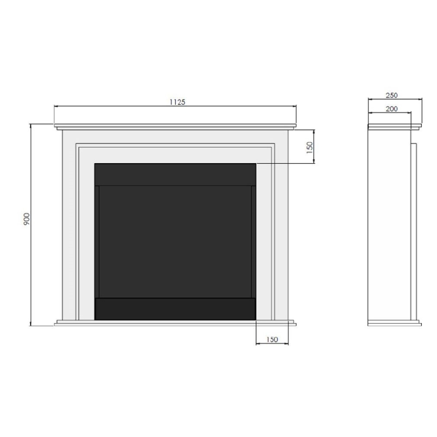 InFire - Chimenea BIO 90x112,5 cm 3kW blanco+