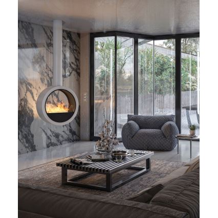 InFire - Chimenea BIO colgante d. 70 cm 3kW blanco