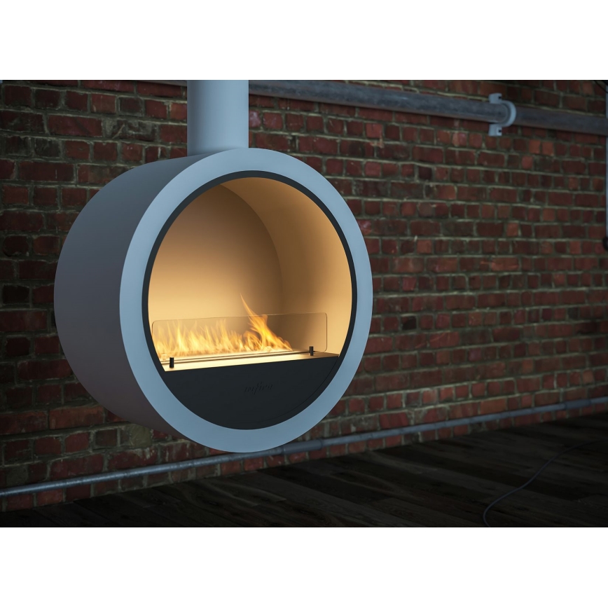 InFire - Chimenea BIO colgante d. 70 cm 3kW blanco